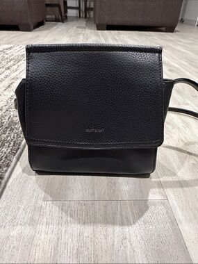 Matt & Nat Black Pebbled Vegan Leather Crossbody